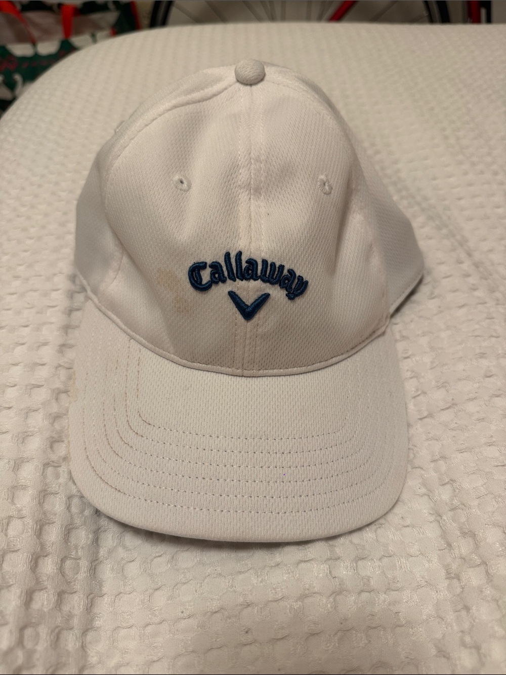Callaway White Cap with Blue Embroidered Logo